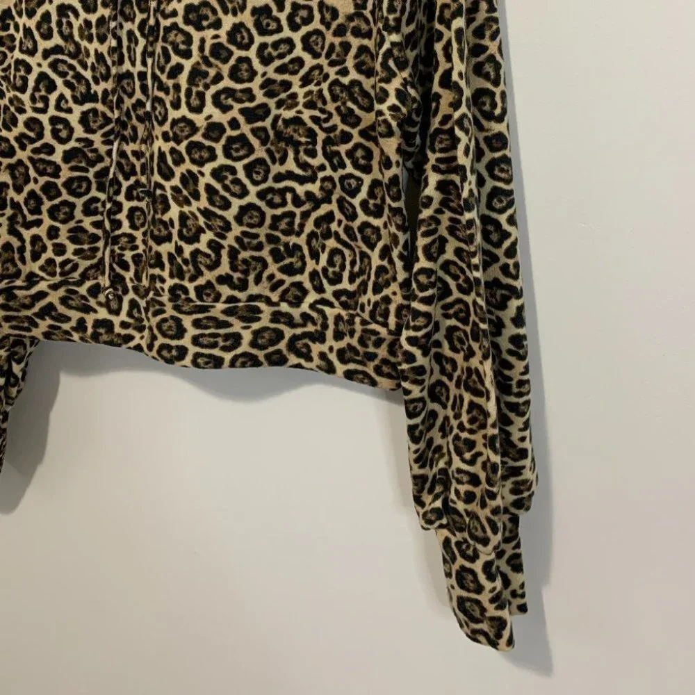 love FIRE ANIMAL PRINT HOODIE | RELAXED FIT STRETCHY | PUFF CUFFS - Picture 3 of 6